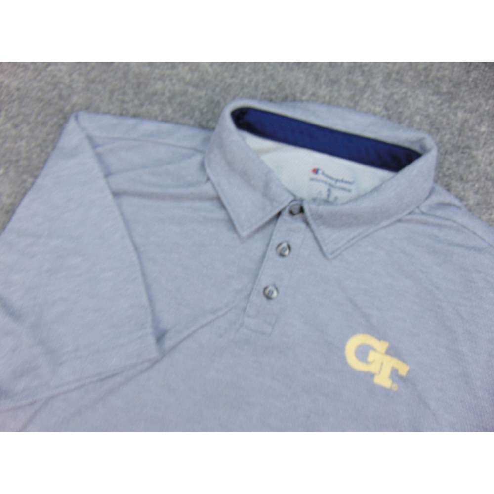 Georgia Tech Yellow Jackets Polo Shirt Mens XL Champion Blue Textured